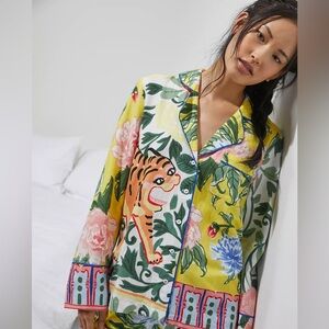 Anthropologie Lil Sire Tigresa Flannel Sleep Shirt